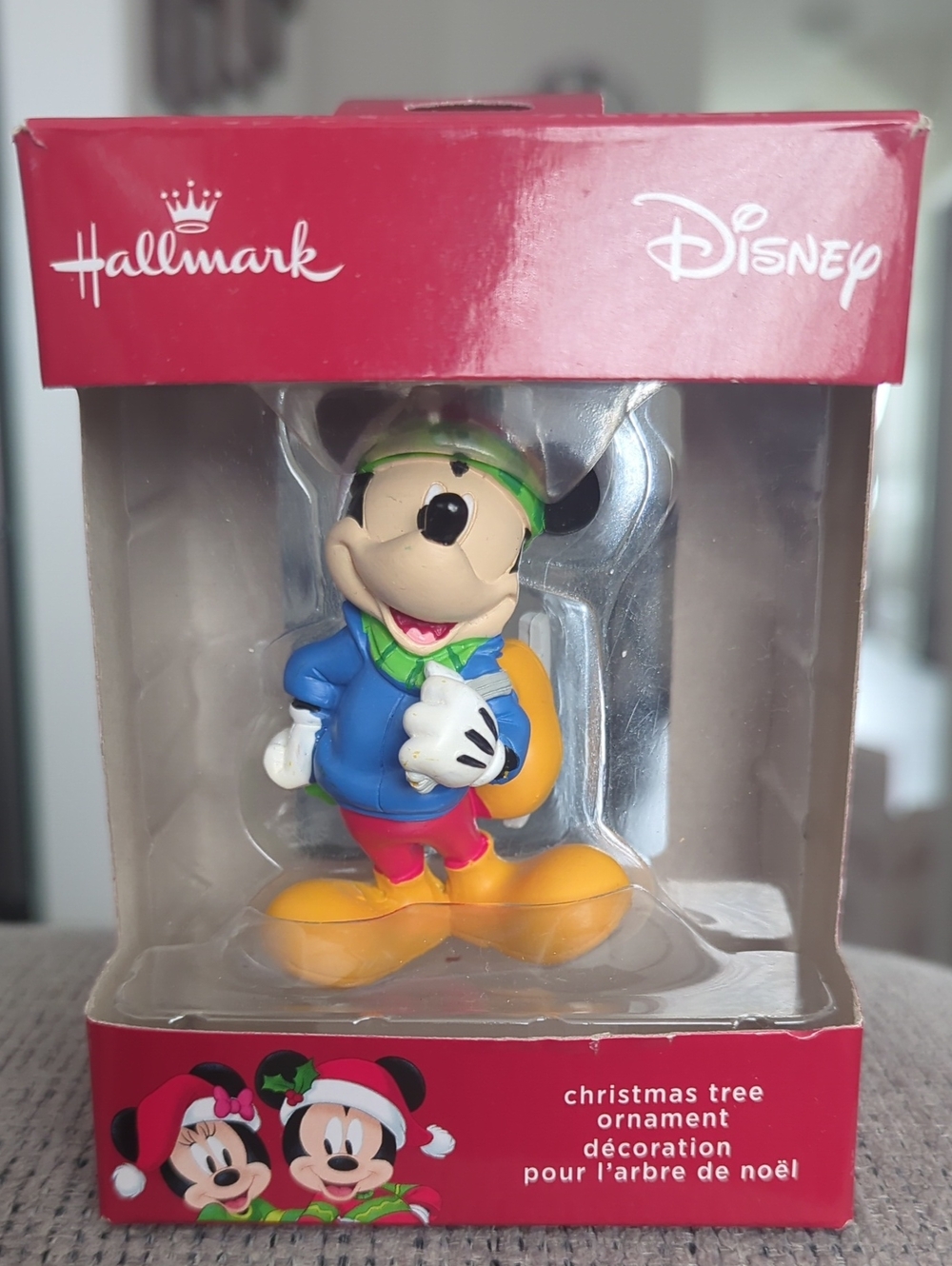 Hallmark Mickey Mouse Holding Ice Skates Christmas Tree Ornament